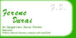 ferenc durai business card